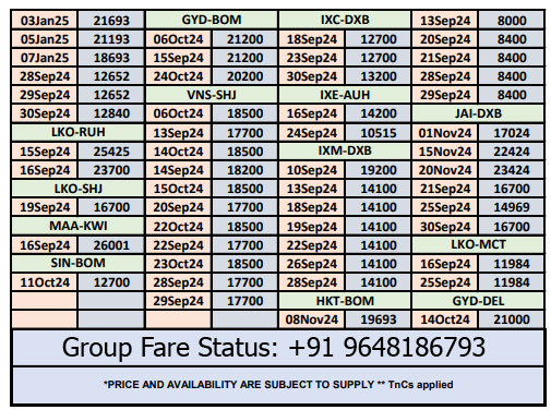Dubai Group Fare